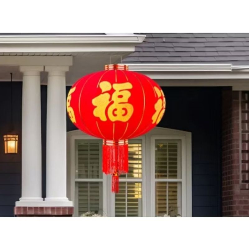 TERMURAH LAMPION KAIN SUTRA BLUDRU / LAMPION IMLEK GANTUNG BLUDRU / LAMPION BESAR DEKORASI HIASAN TA