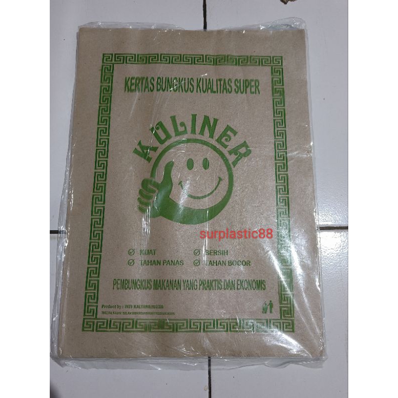 Isi 50lembar Kuliner Hijau Kertas Pembungkus Nasi/Kertas Bungkus Nasi
