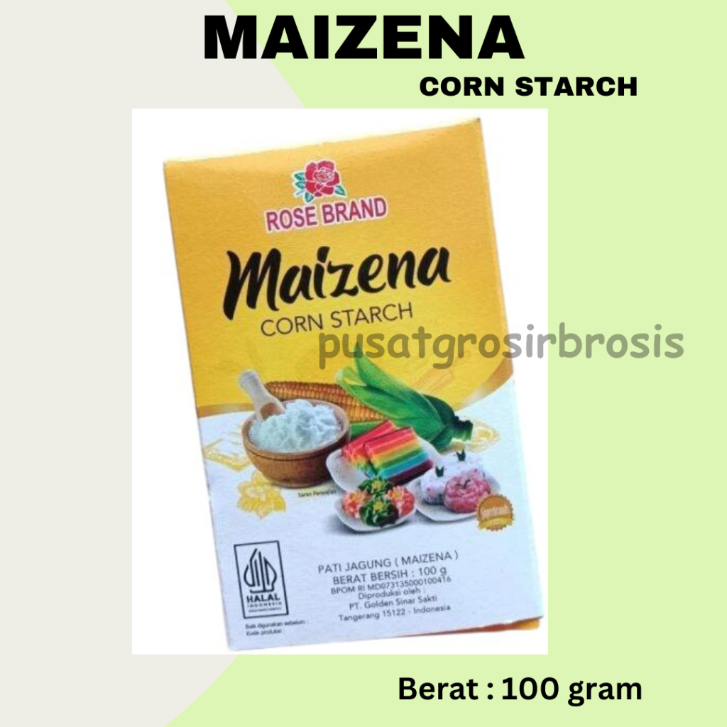 

TOP BRAND!! Tepung Jagung Maizena ROSE BRAND 100gram Corn Starch / Pati Jagung 100gr BPOM HALAL