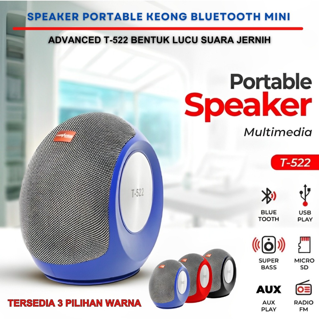 Advance Speaker Bluetooth T-522 | Garansi Resmi 1 Tahun Advance | Advance Portable Speaker T-522 - S