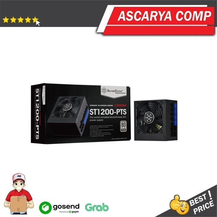 Silverstone ST-1200-PTS 1200W Platinum Full Modular Power Supply Hitam ATX