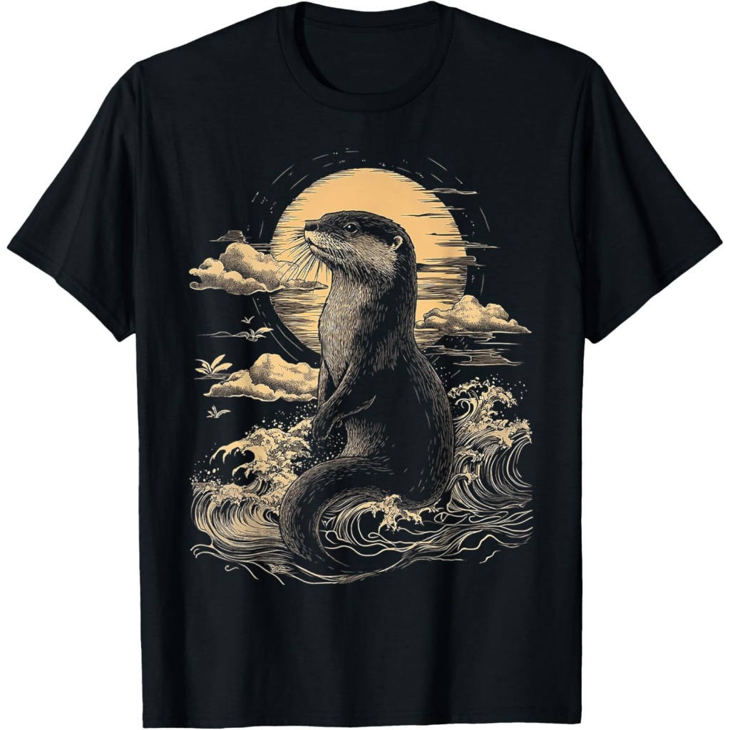 Seni Motif Hewan Berang-berang Kaos Berang-berang