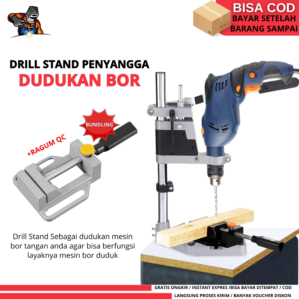 Drill Stand Adapter Pengubah Mesin Bor Tangan Ke Bor Duduk Alat Meja Dudukan Bor - Ragum catok bor d