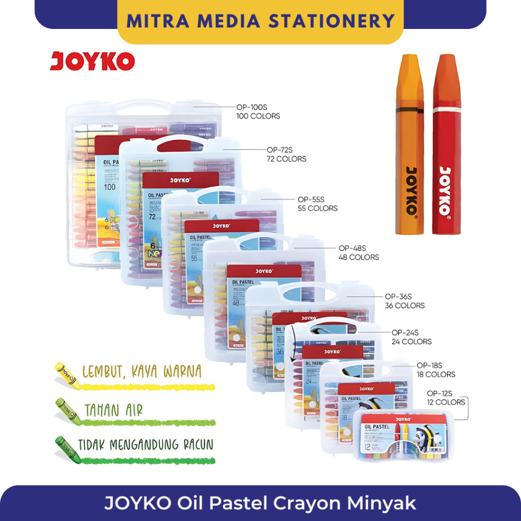

Joyko Oil Pastel Crayon 12 24 36 48 55 Colours Krayon Joyko Minyak
