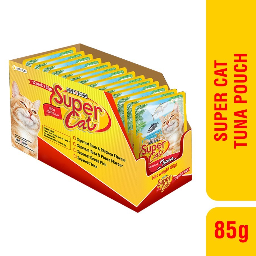 

23bagusmenshop - Petto Supercat Pouch 85gr Paket Hemat Isi 12 Makanan Basah Kucing Wet Food