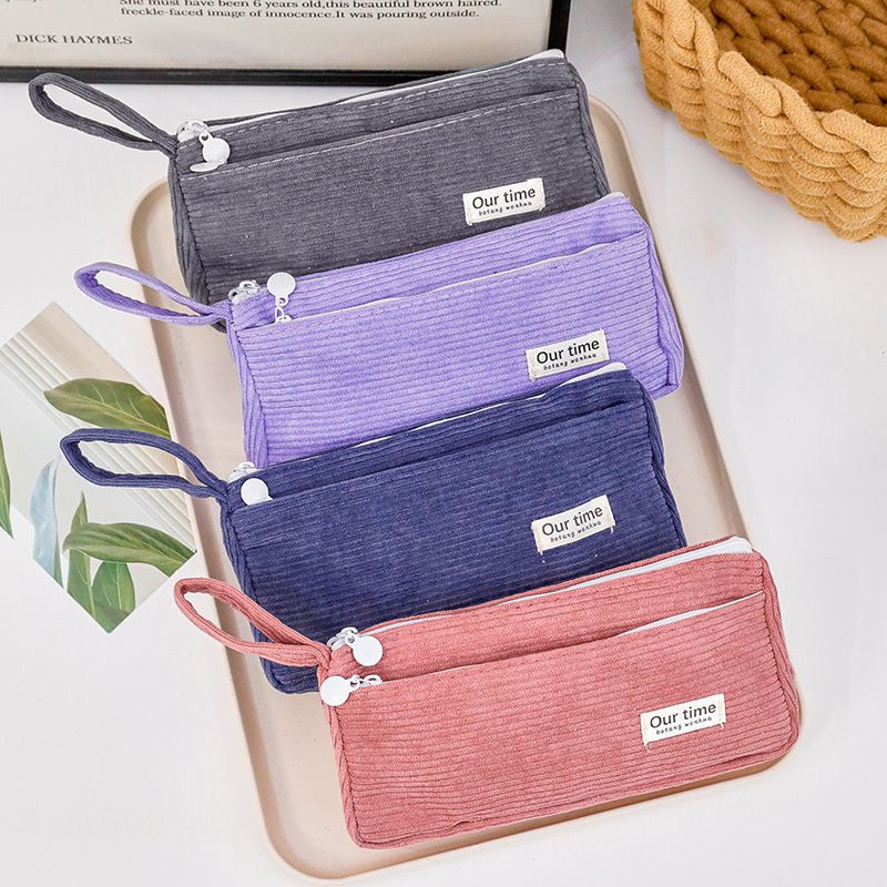 

COD Tempat Pensil Double Layer Vintage Ukuran Besar Bahan Corduroy / Tempat Alat Tulis / Kotak Pensil Velvet / Tempat Pensil Velvet