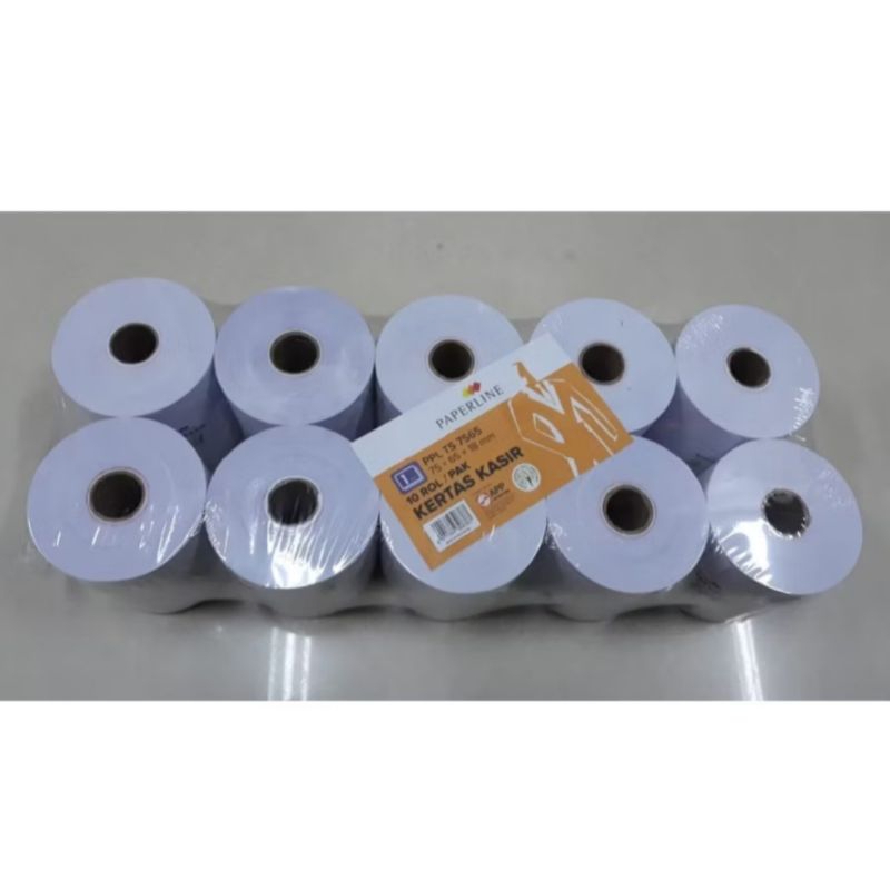 

KERTAS KASIR PAPERLINE (75mm x 65mm x 18mm) PAK / ISI 10 ROLL