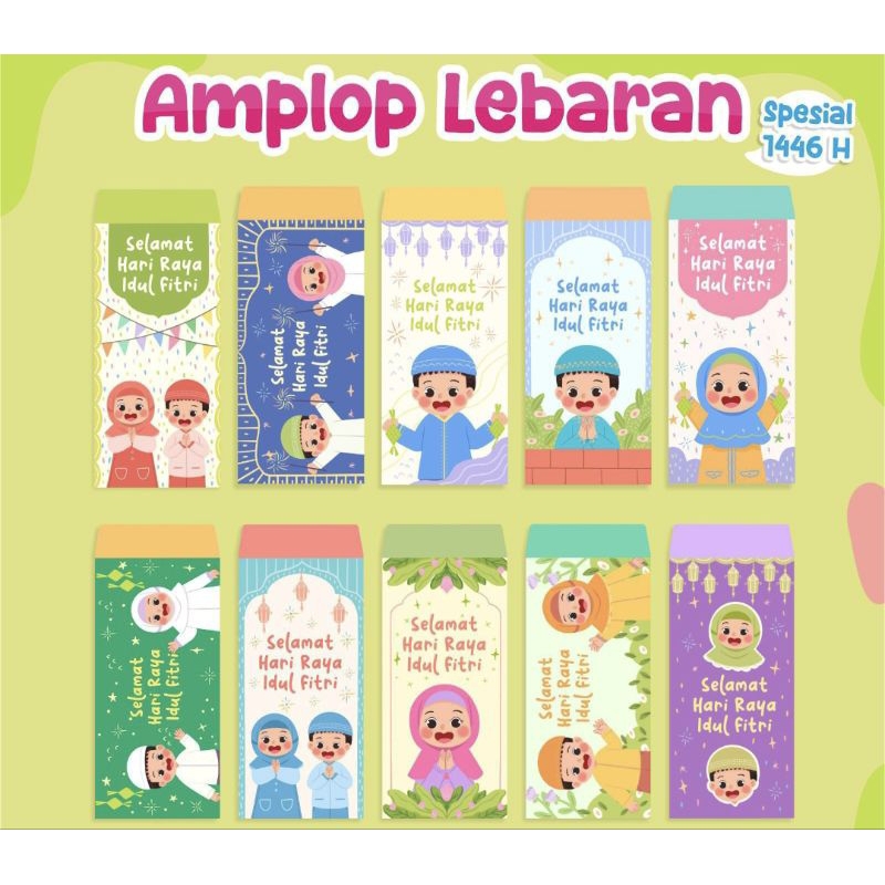 

Amplop lebaran hari raya idul fitri 2025 1 pack isi 10pcs motif random campur