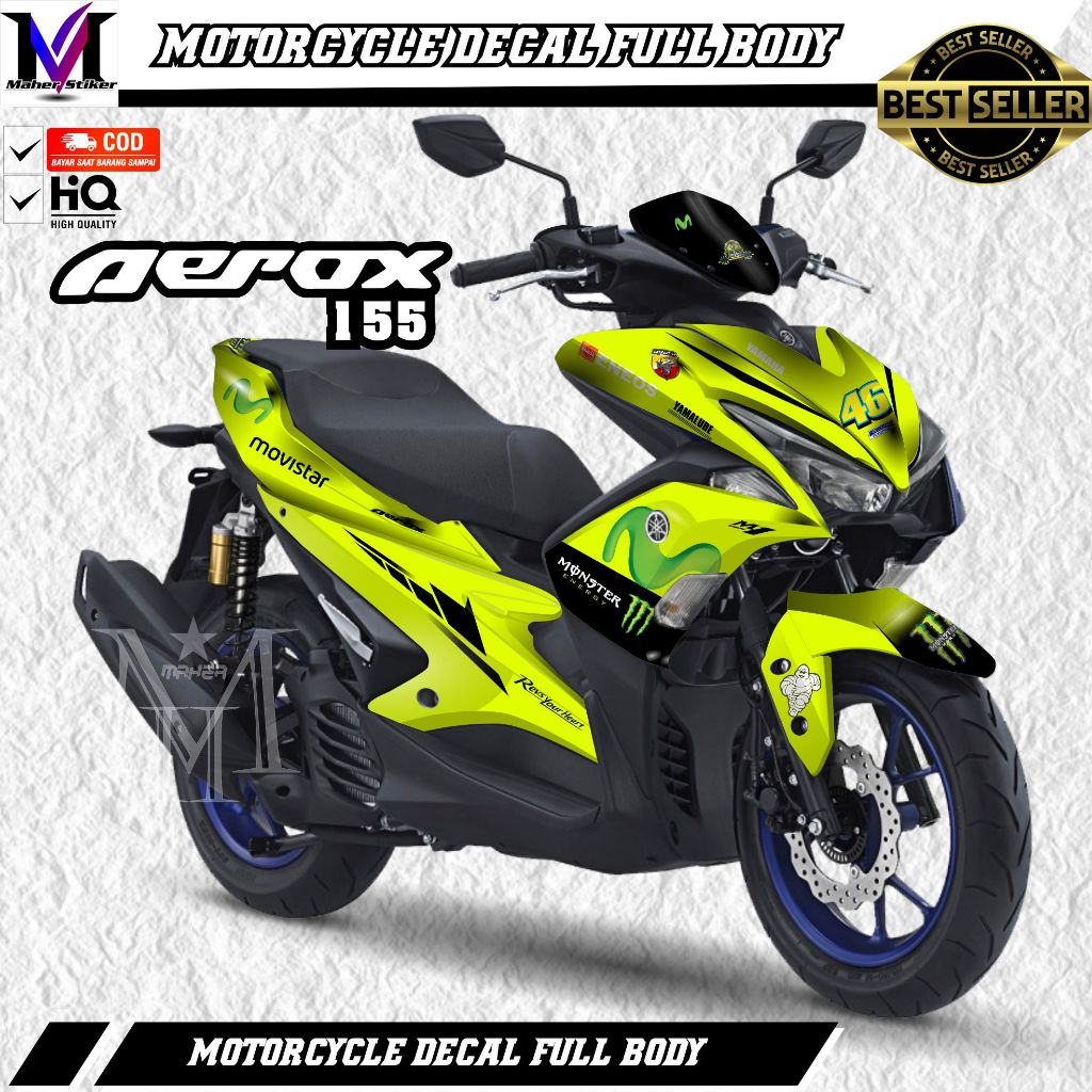 Decal Full Body Aerox 155 Old Variasi Movistar