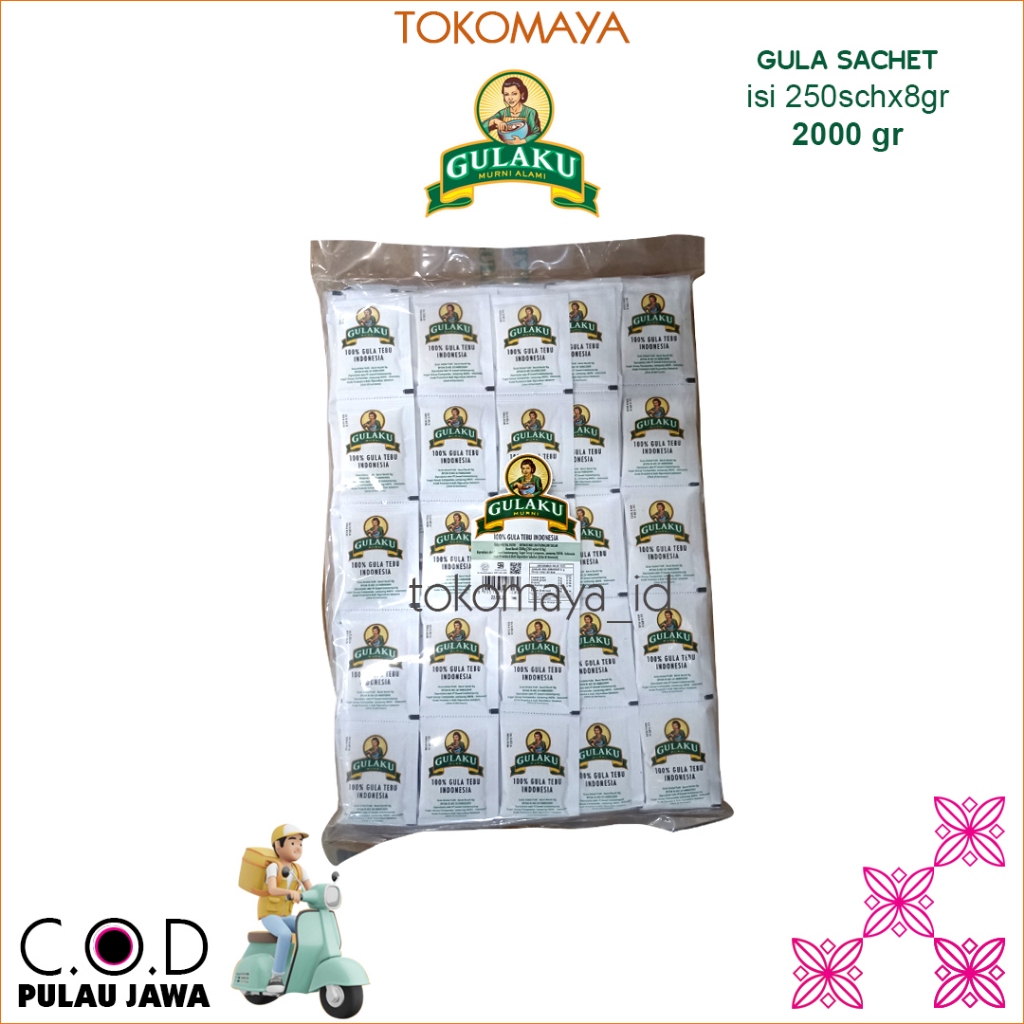 

GULAKU GULA PASIR SACHET NETTO 2000 GR - GULAKU GULA PASIR SACHET 250 SACHET X 8 GR