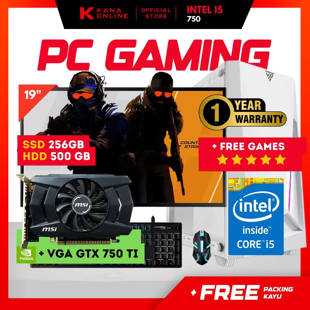 PC GAMING EDITING INTEL CORE I5 FULLSET // VGA // RAM 8GB // HDD 500GB // MONITOR LED // PAKET FULLS