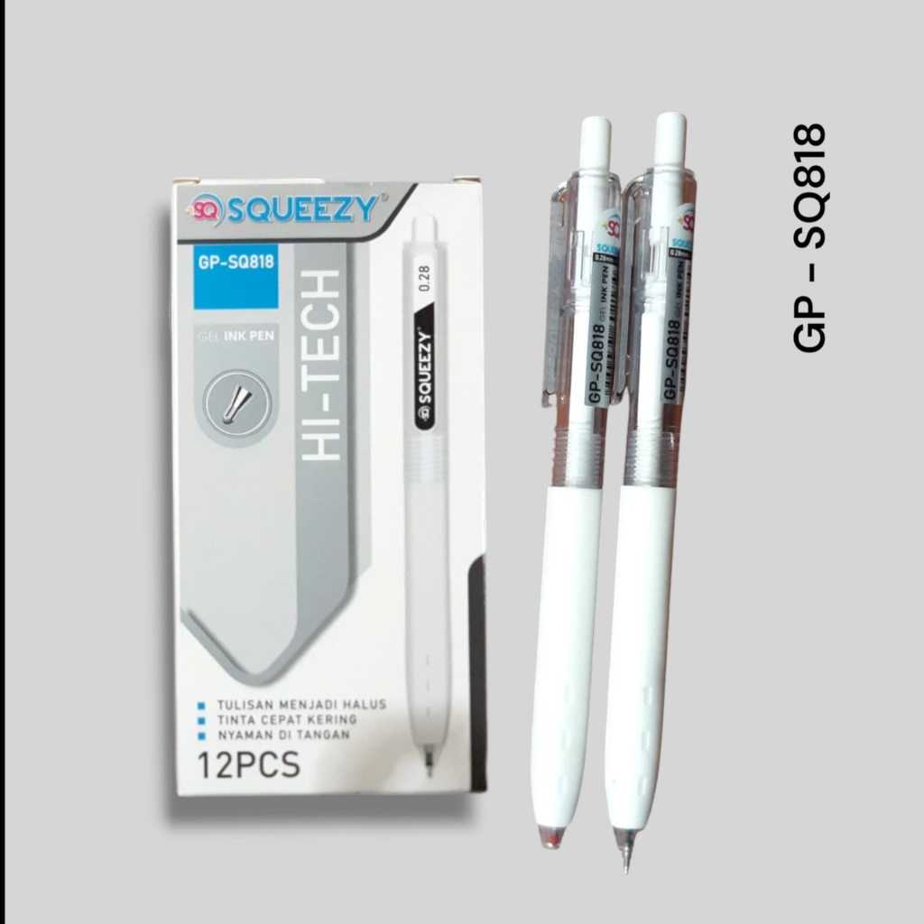 

Pulpen Gel Ujung Lancip Super Fine Hi-Tec 0.28 mm Ballpoint Pen Jel Tekan Rectract
