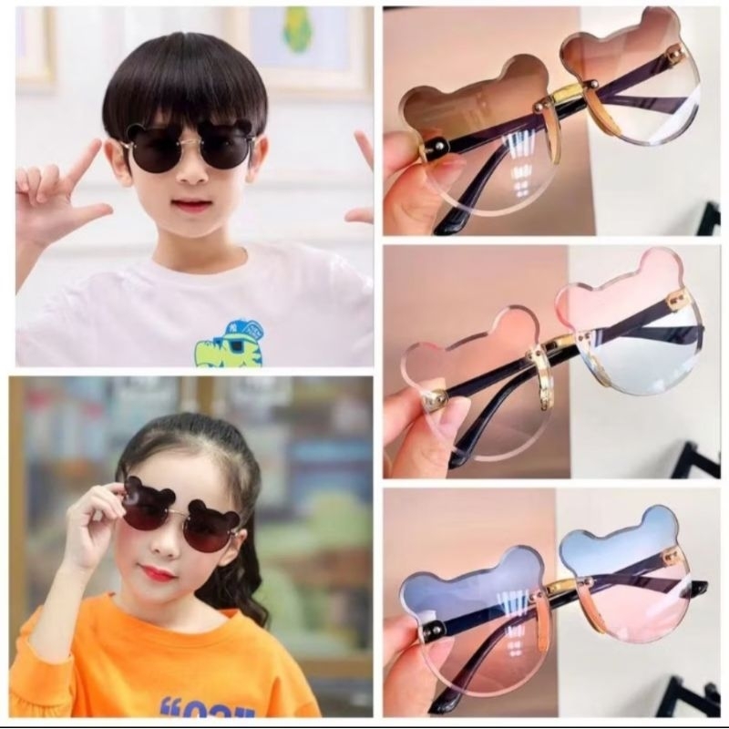 KACAMATA MODEL BERUANG ANAK KACAMATA ANAK HITAM VINTAGE CEWEK DAN COWOK