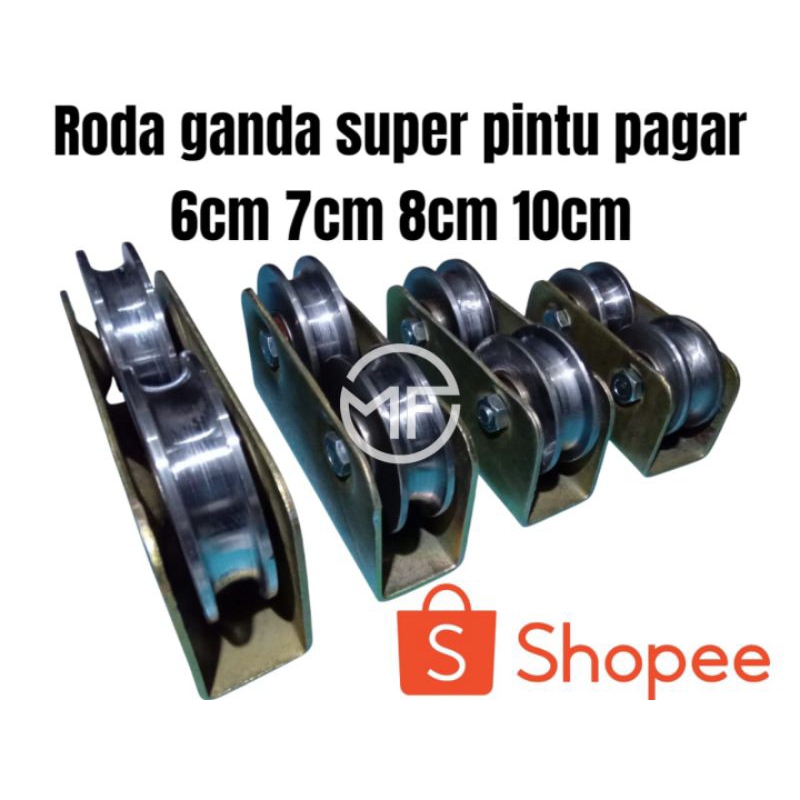 Roda Pintu Ganda Ukuran 6cm 7cm 8cm 10cm Variasi Ornamen Pagar Besi, Kayu, Steanlise Berkualitas Rod