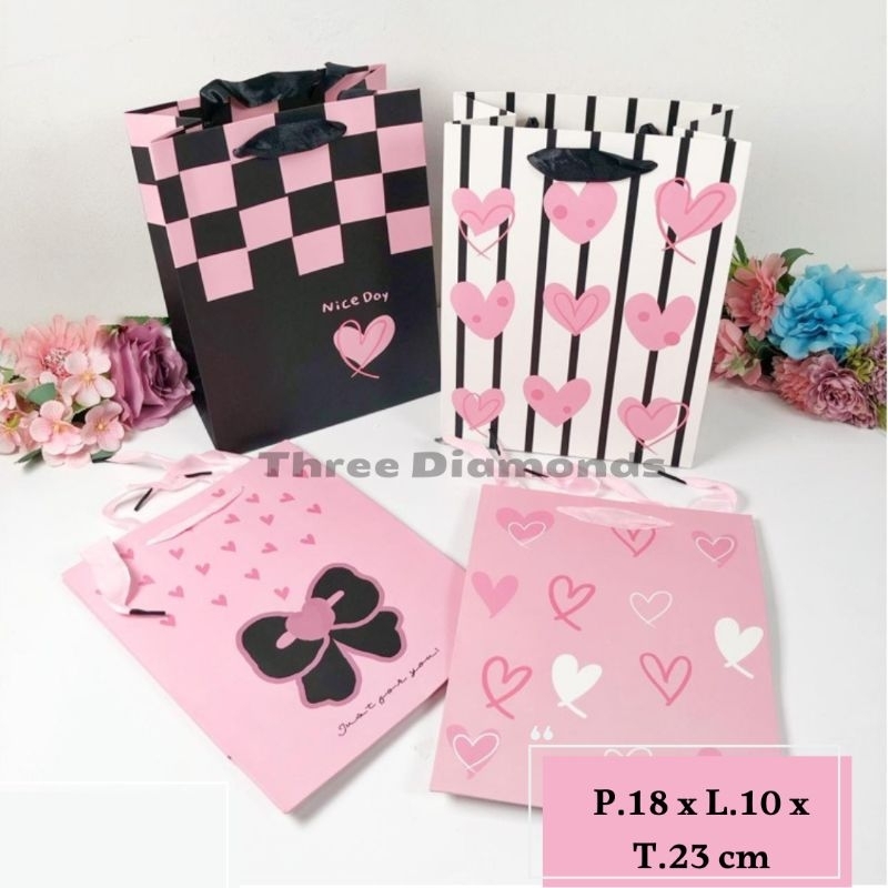 

Paperbag Valentine Premium | Tas Kertas Bungkus Kado Hadiah Gift Hampers | Paper Bag Pink