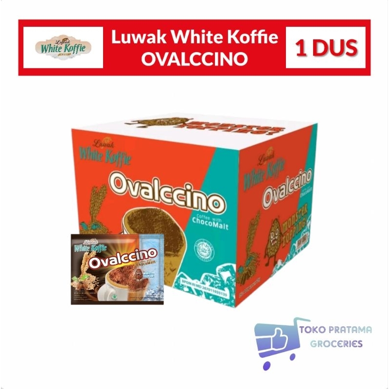 

LUWAK WHITE KOFFIE OVALCCINO 1 DUS 10 Renceng x 15 Sachet