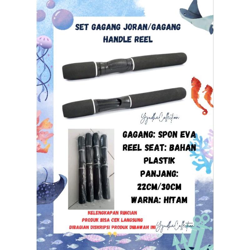 Set Gagang Joran/Gagang Handle Reel Warna Hitam