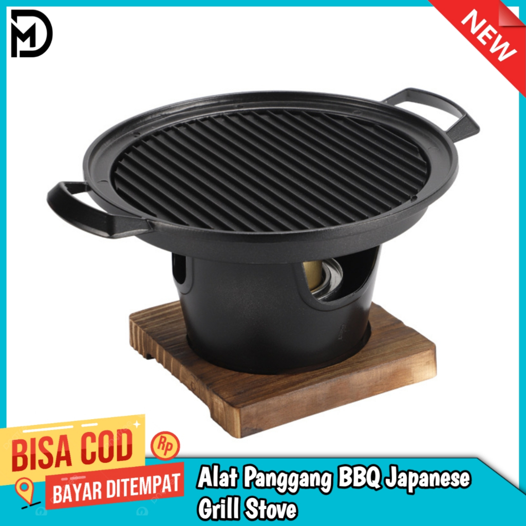 FreshFind Alat Panggang BBQ Japanese Grill Stove , Alat Panggang BBQ dengan Tungku dan Kompor, Bahan