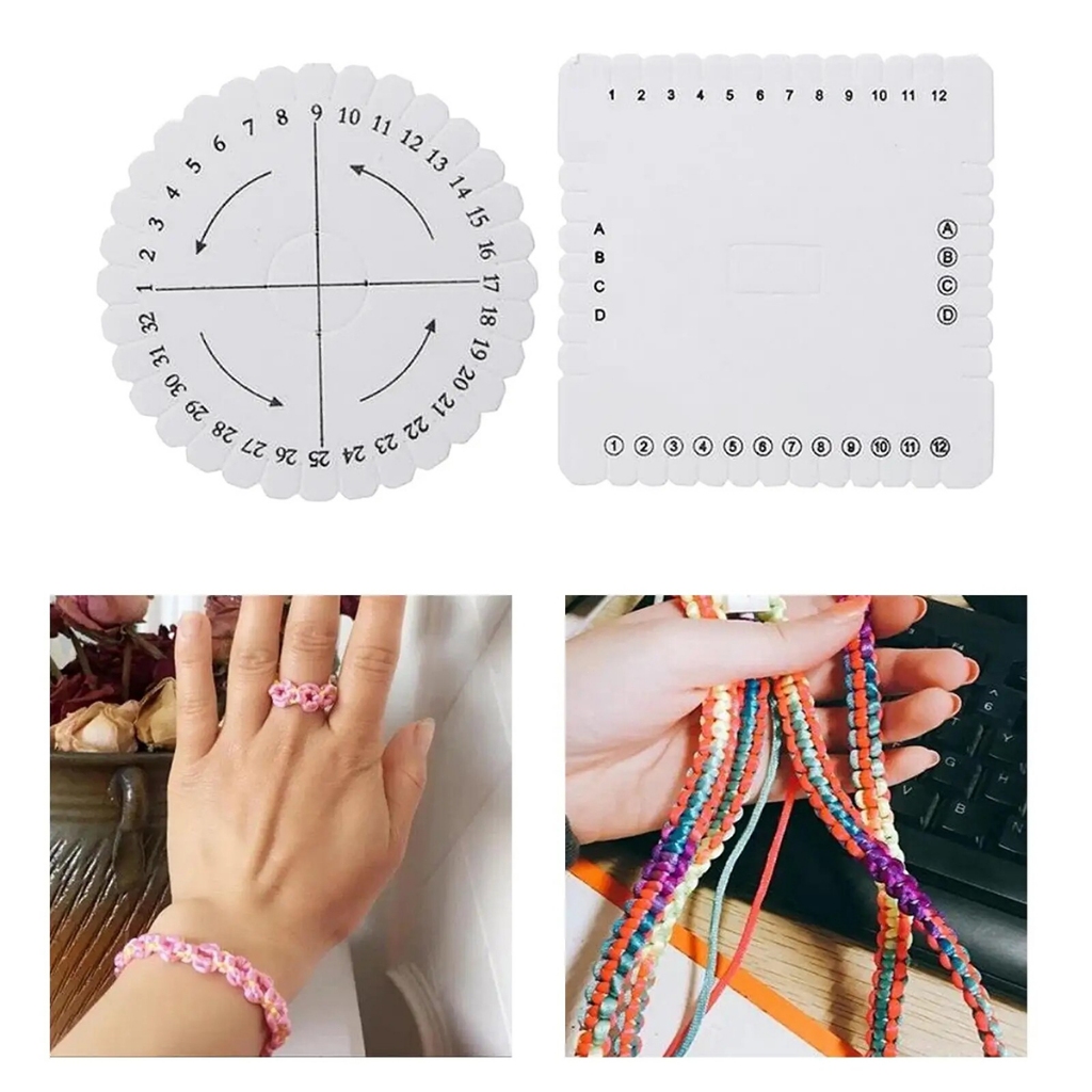 

Braiding Disc Disk Macrame Braided Diy Braided Plate Handmade Beading Cord Jewelrymaking -round + square