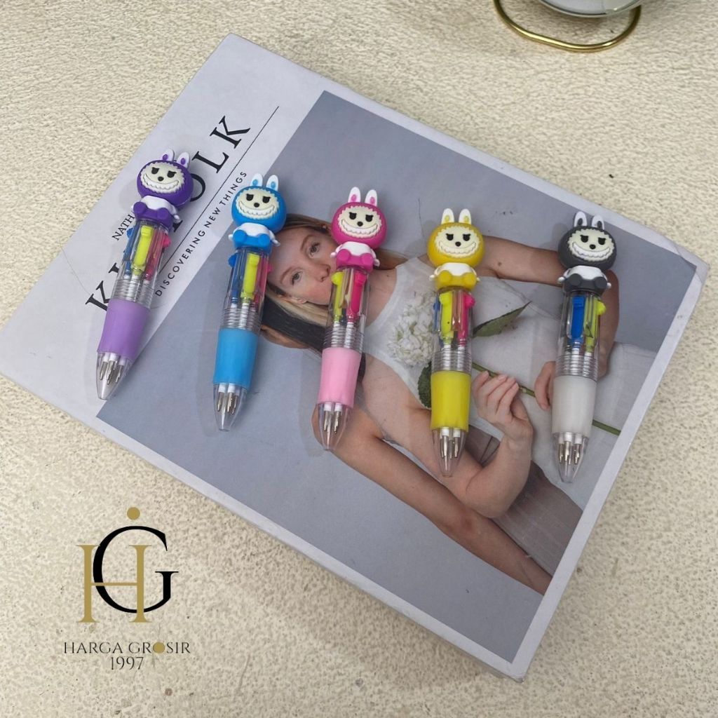 

Pulpen Cetek 4 Warna Labubu PC-1726 / Pena pen alat tulis sekolah labubu lucu