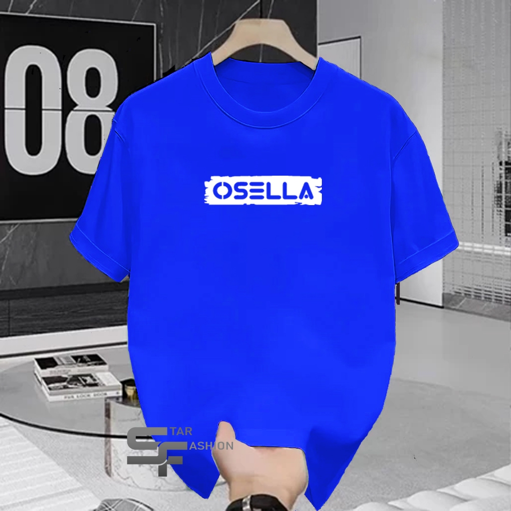 Kaos Pendek Osella Blok Motif Putih Kaos Atasan Pria Wanita S M L XL XXL Premium Unisex