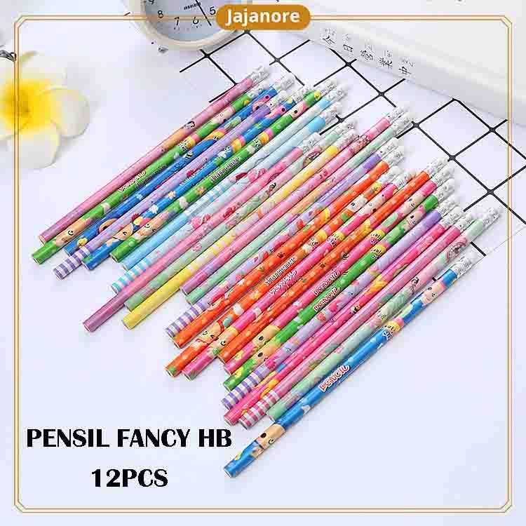 

JR - 12PCS - PENSIL HB KAYU + PENGHAPUS MOTIF / PENSIL PENGHAPUS / ALAT TULIS SEKOLAH / PENCIL KAYU