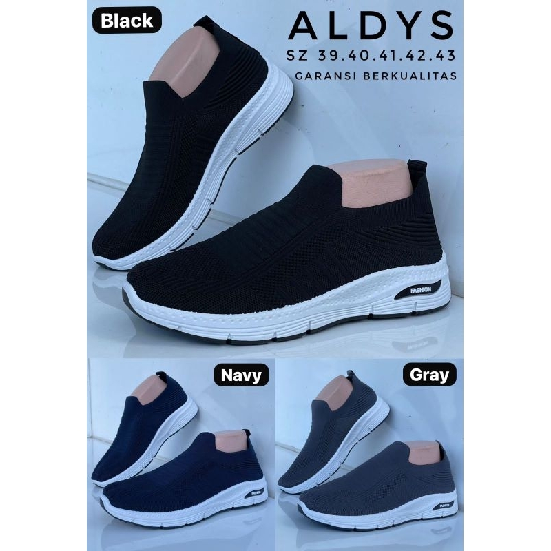 Sneaker Sepatu Rajut Pria Eldys Tanpa Tali Trendy