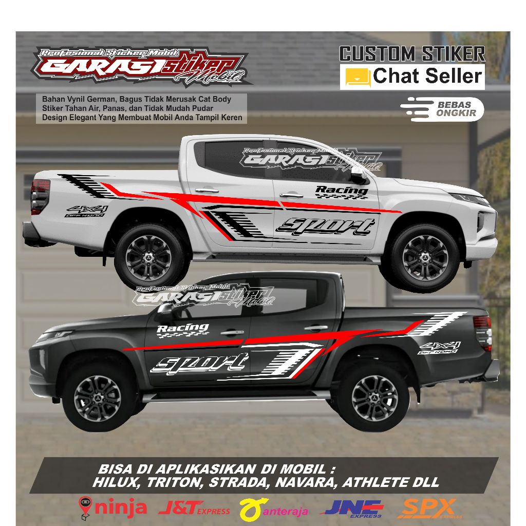 Sticker mobil triton sticker list terlaris mobil triton stiker mobil triton garasi stiker mobil