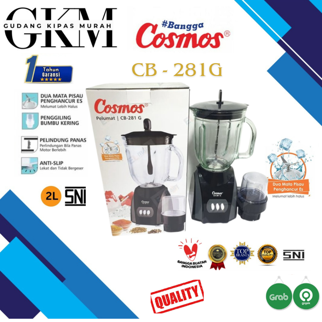 COSMOS BLENDER CB281G / CB-281G / CB 281G (KACA / 2 LITER)
