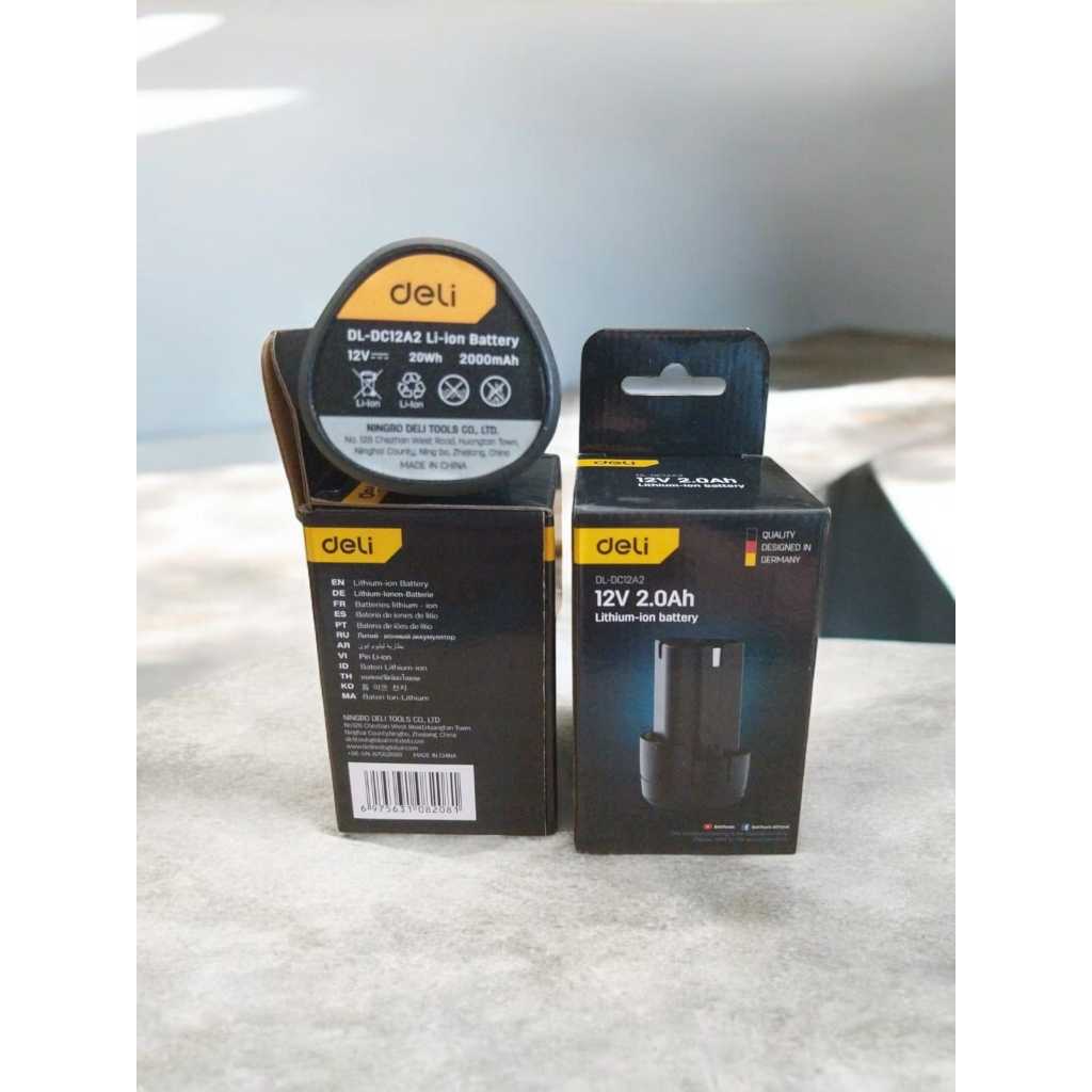Deli Lithium-ion Battery EDL-DC12A2 - Baterai Mesin Bor Deli