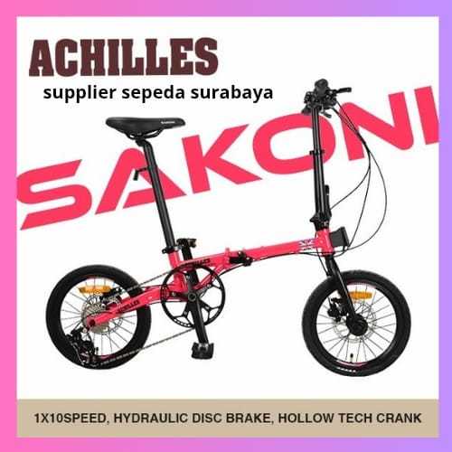 SEPEDA LIPAT SAKONI ACHILLES GREAT BRITAIN 1 6 INCH 10 SP HYDRAULIC ORI TERBAIK - NEW