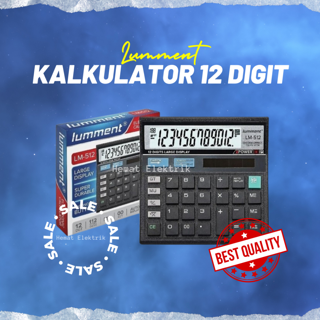 

Kalkulator Lumment 512 12 Digit - Calculator Check Dual 2 Power