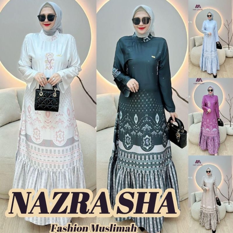 (x8) HMF TRINA 2  Baju Dress Gamis Wanita Muslimah Trina Vol 2 by HMF Collection. Nazra Sha
