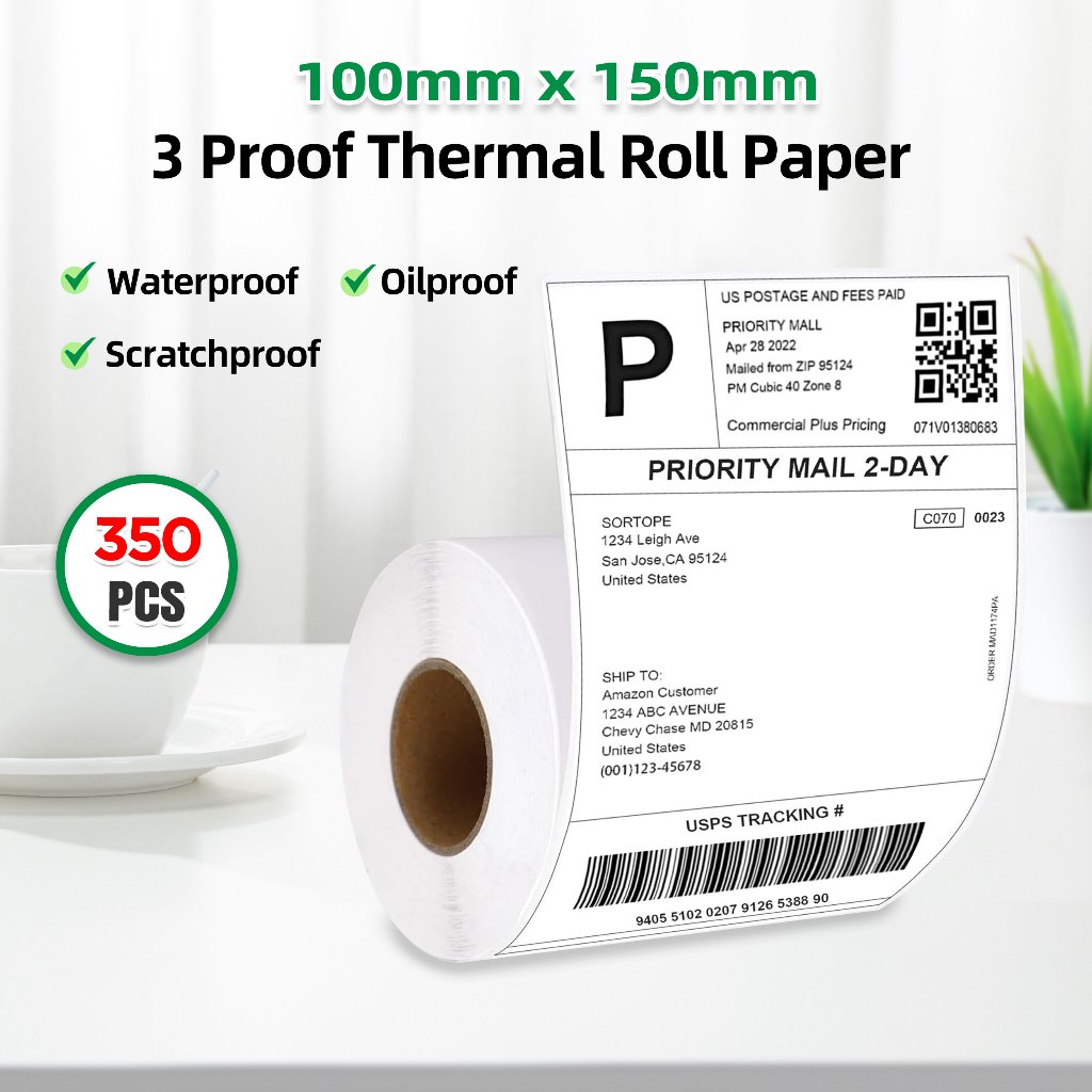 

KERTAS STICKER LABEL THERMAL LIPAT 100x150 BARCODE A6 76x130 BARCODE A7
