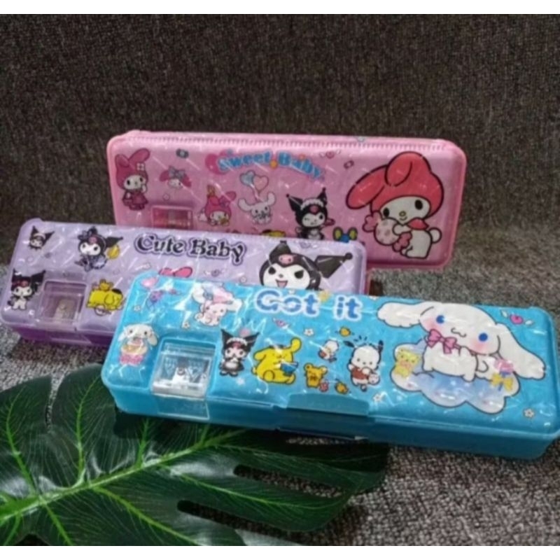 

￼kotak pensil magnet ada serutan motif kuromi ,Cinamorol , my melody kotak pensil kode 8063