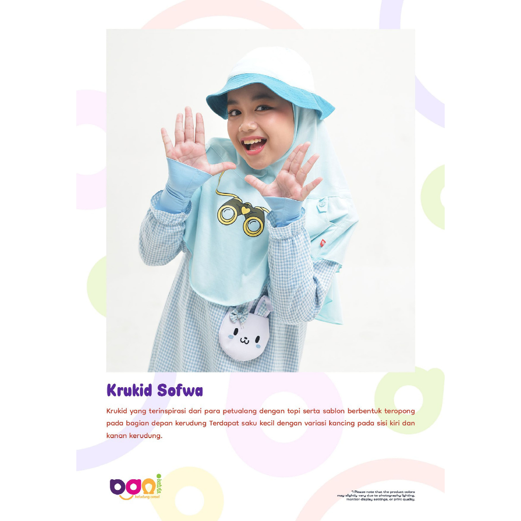 Krukid Sofwa | Kerudung Topi | Kerudung Anak Sofwa | JIlbab Topi | Kerudung Bani Batuta