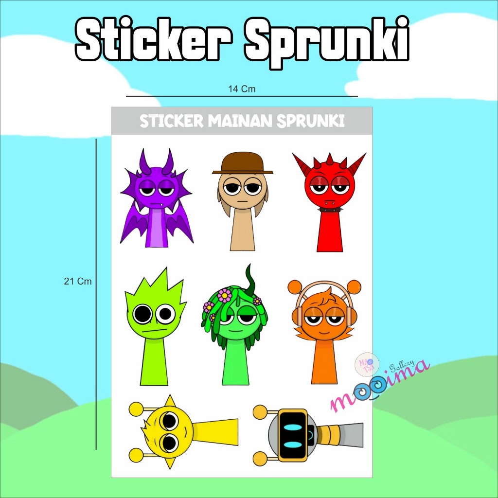 

Sticker sheet / sticker sprunki karakter viral