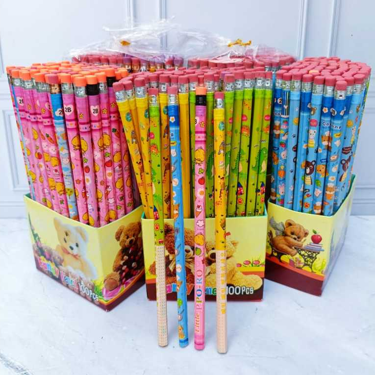 

PENSIL 2B KARAKTER FANCY ADA PENGHAPUSNYA ISI 50 PCS DAN 100 PCS