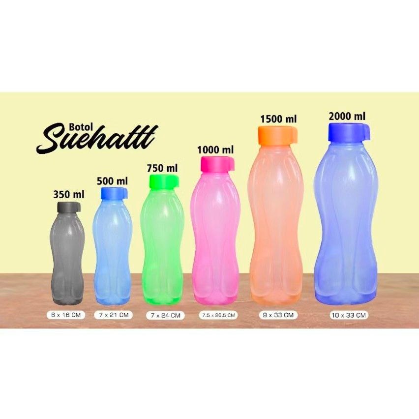 Botol Minum Plastik Suehat BPA Free Food Grade / Botol Minum Merk Suehat 350ml, 500ml, 750ml, 1000ml