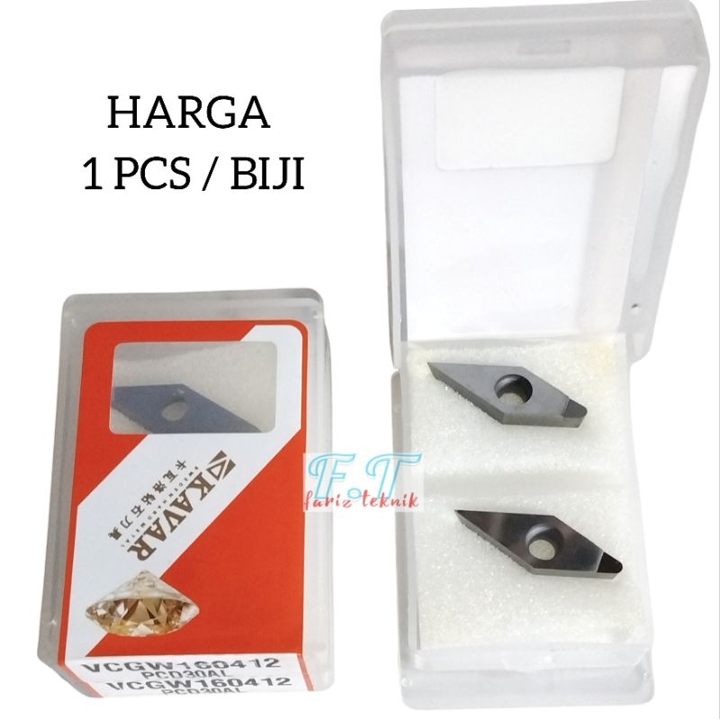 INSERT DIAMOND PCD KINCLONG VCMT VCGW 160412 KAVAR INSERT BUBUT MATA PISAU BUBUT KINCLONG ALMUNIUM