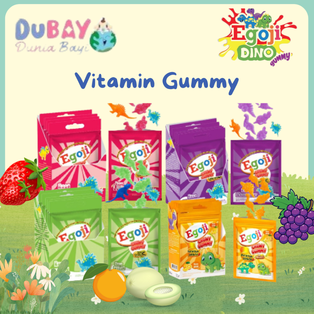 EGOJI Vitamin Gummy Egoji Chewy 1 Sachet  Strawberry / Melon / Leci / Orange / Blackcurrant