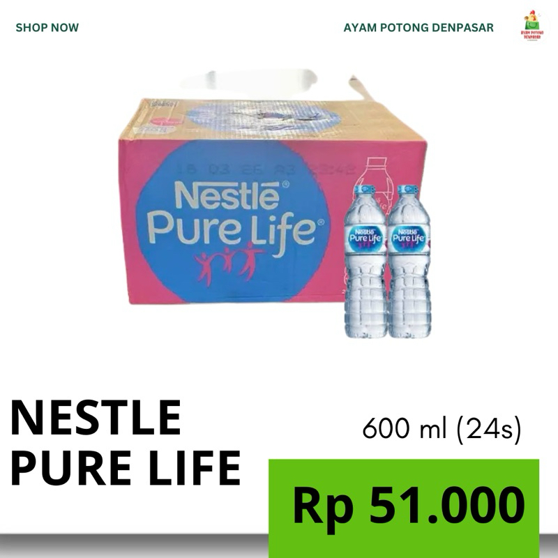 

NESTLE PURE LIFE 600ml (24s) // 1500ml 12s 1Dus
