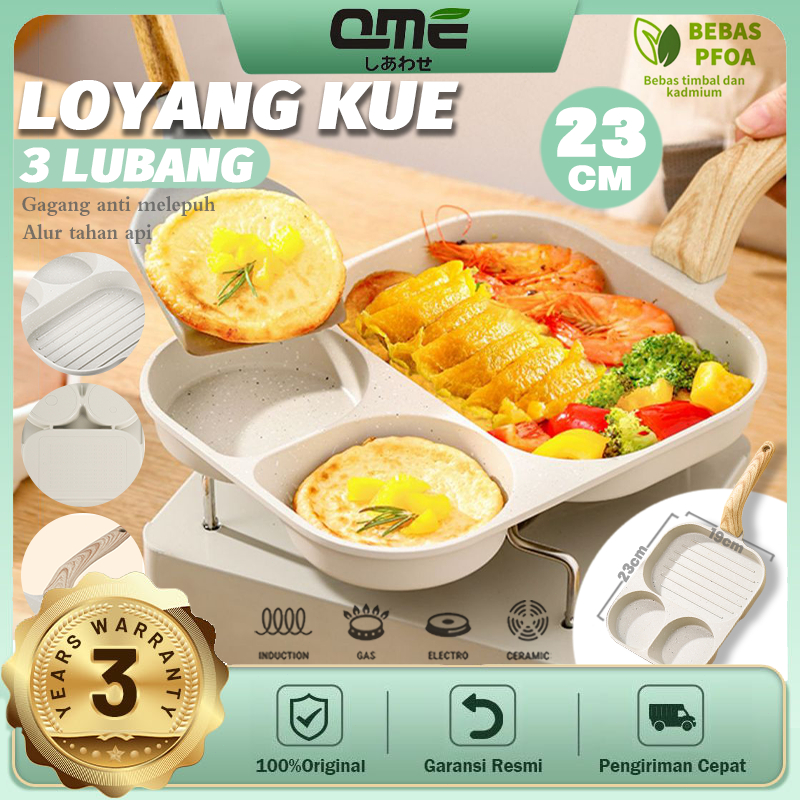Wajan telur wajan panekuk wajan telur 3in1kompor listrik induksi anti lengket penggorengan