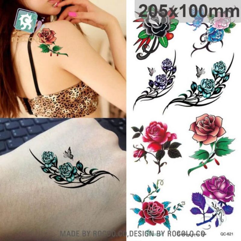 COD | TATTO TEMPORARY QC 621 bunga stiker tato temporer tato tempel sementara