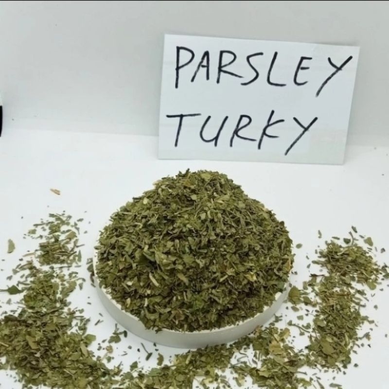 

Parsley Dry From Turky 500gram / Peterseli Kering / Daun Parsley Kering Import Turky