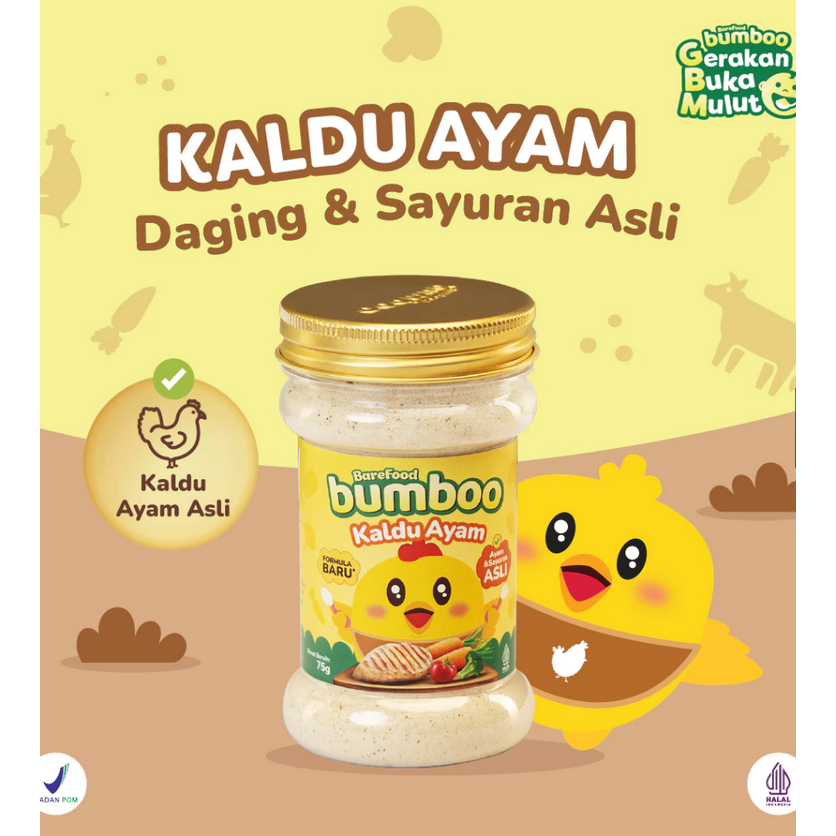 

BUMBOO Kaldu Asli Ayam 100gr / BUMBOO Kaldu Anak MPASI Asli No MSG Tanpa Gula Garam