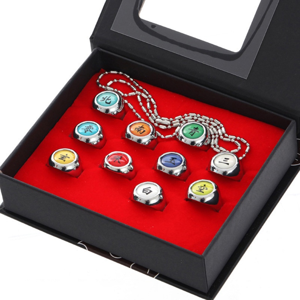 Cincin akatsuki Dengan Ranta Cosplay Anime Naruto Shippuden Gift Akatsuki Ring Jewelry Zhu-rings Unt