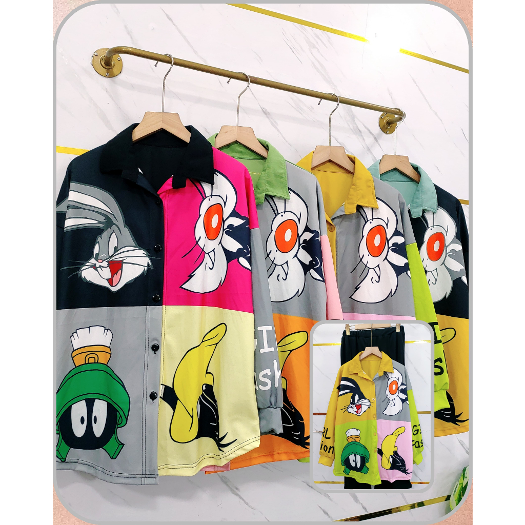 YM yimie fashion setelan oneset wanita dewasa || crt 825 - set kelinci & celana cutbray (produk loka