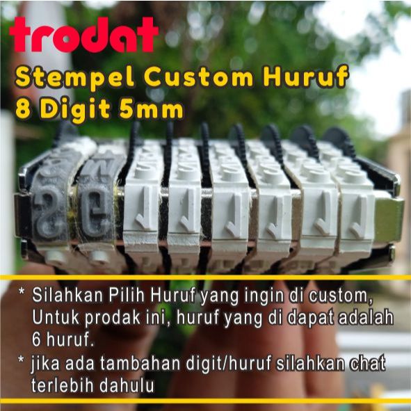 

Stempel Trodat- Custom Huruf 5mm 8 Digit