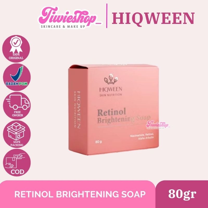 [READY] HIQWEEN RETINOL BRIGHTENING SOAP - FACIAL WASH SABUN CUCI MUKA PEMUTIH WAJAH PENGHILANG FLEK